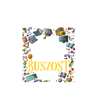 Jövőbeli buszos minta fehér pólón