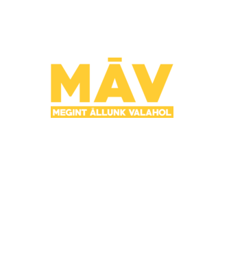 MÁV már megit állunk valahol minta sötétkék pólón