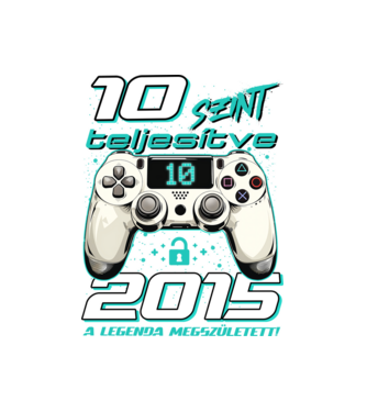 Gamer szülinap 10 éves minta fehér pólón