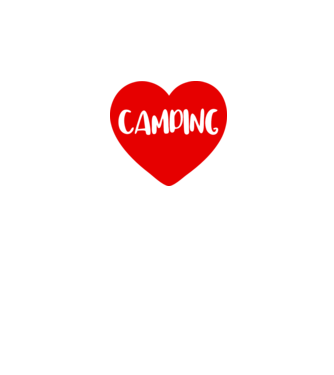 Camping heart minta fehér pólón