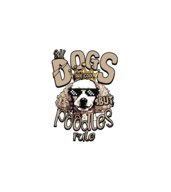 Uszkár Poodles rule minta fehér pólón