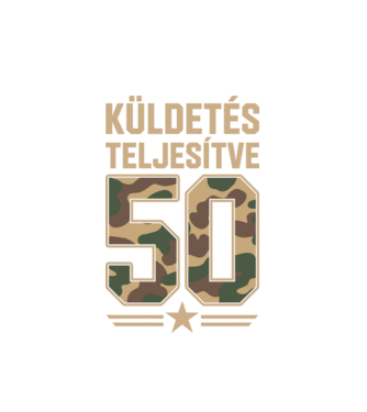 Küldetés teljesítve 50 minta fehér pólón