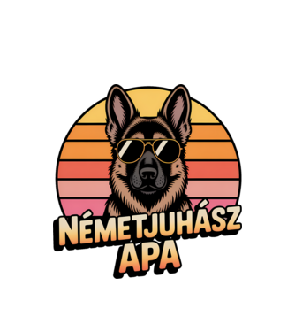 Németjuhász Apa minta fehér pólón