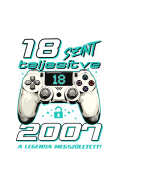Gamer szülinap 18 éves minta fehér pólón