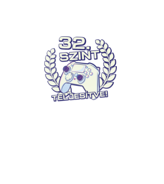32. szint teljesítve minta türkiz pólón