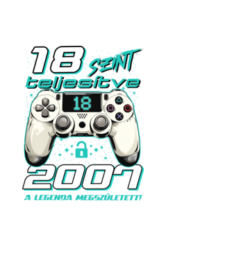 Gamer szülinap 18 éves minta fekete pólón