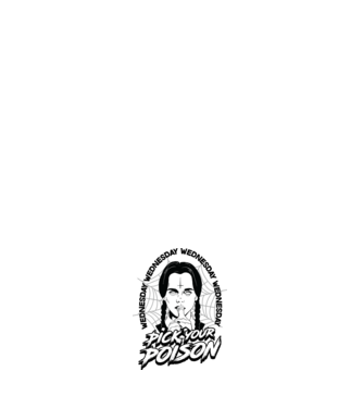 WEDNESDAY Pick your poison minta fehér pólón