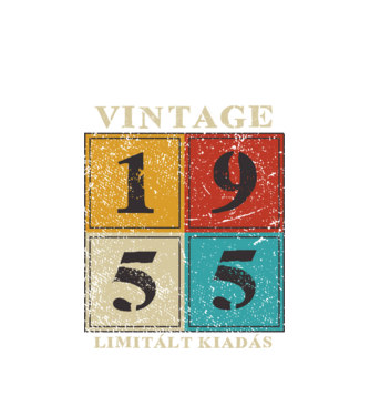 Vintage limitált - 1955 világos minta fehér pólón
