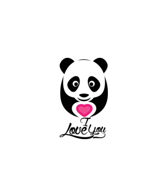 PandaHeart minta fehér pólón