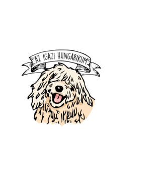 Hungarikum kutyáink komondor minta fekete pólón