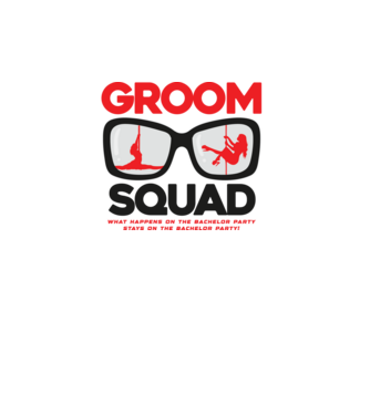 Groom Squad Sunglass minta fehér pólón