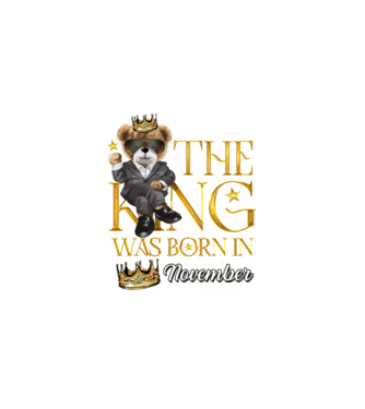 The king was born int NOVEMBER minta fekete pólón