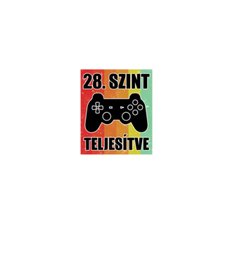 28 szint teljesítve retro gamer minta fekete pólón