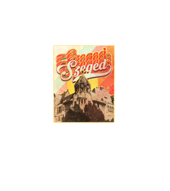 Retro Szeged minta szürke pólón