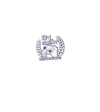 31. szint teljesítve minta fekete pólón