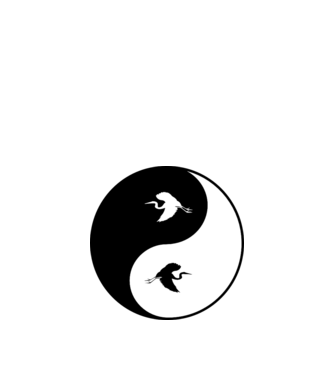 madaras Ying Yang minta piros pólón