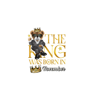 The king was born int NOVEMBER minta fekete pólón