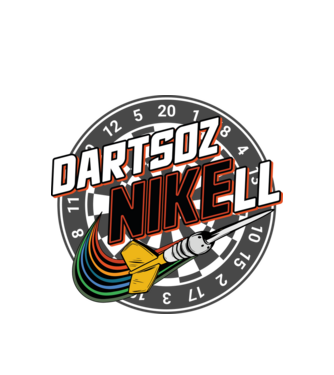 DartsozNIKELL retro minta fehér pólón