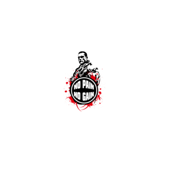 No pain - No gain minta fehér pólón