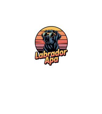 Labrador Apa minta fekete pólón