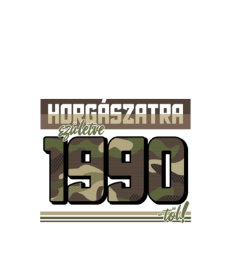Horgászatra születve - 1990 minta fekete pólón