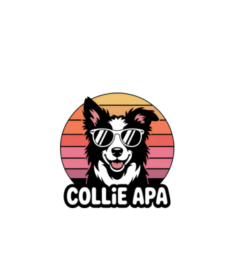 Collie Apa minta fekete pólón