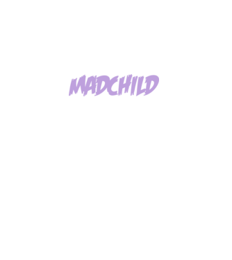MadchildLogo. minta sötétkék pólón