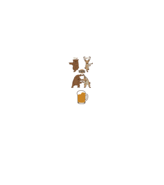 Bear deer beer minta szürke pólón