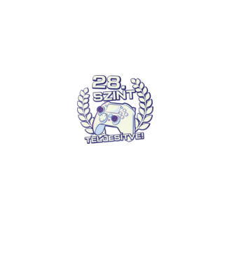 28. szint teljesítve minta fekete pólón