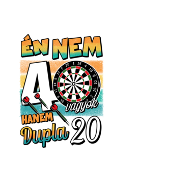 Darts Szülinap 40 éves minta fekete pólón