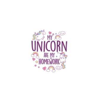 My unicorn ate my homework minta világos rózsaszín pólón