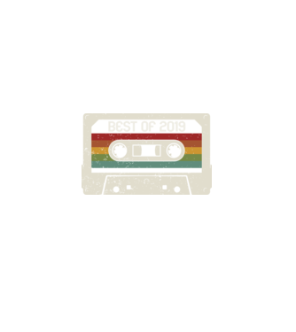 retro tape 2019 vintage minta fekete pólón