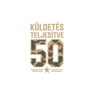 Küldetés teljesítve 50 minta türkiz pólón