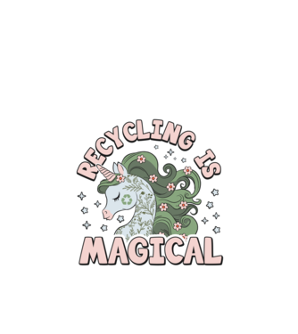 Recycling is magical minta fekete pólón