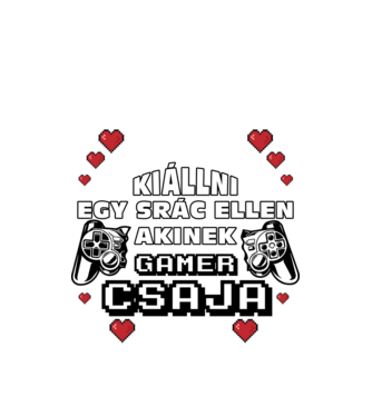 Veszélyes gamer szerelem srác minta fehér pólón