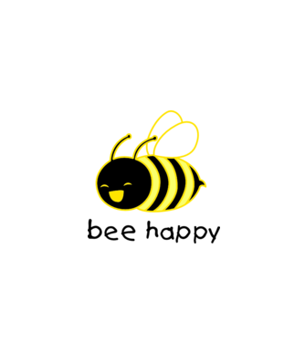bee happy minta szürke pólón