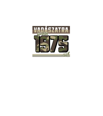 Vadászatra születve 1975-től! minta fekete pólón