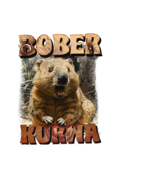 BOBER wombat minta fekete pólón