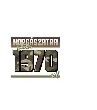 Horgászatra születve - 1970 minta fekete pólón