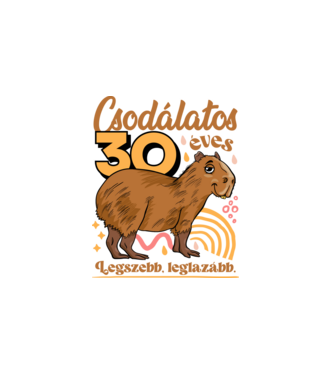 Capybara 30 éves minta fehér pólón