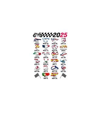 MOTOGP 25 CALENDAR fehér alapra minta fehér pólón