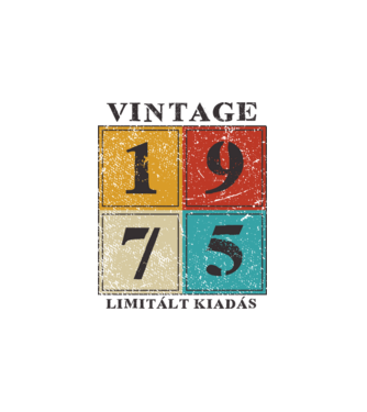 Vintage limitált - 1975 minta fehér pólón