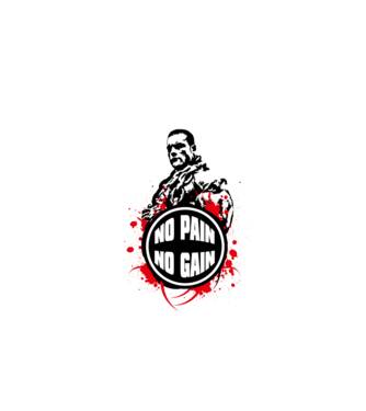 No pain - No gain minta fehér pólón
