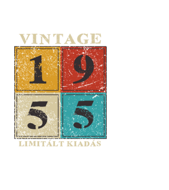 Vintage limitált - 1955 világos minta fekete pólón