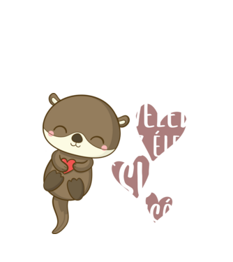 Vidrák_lány vidra fehér szöveg minta fekete pólón