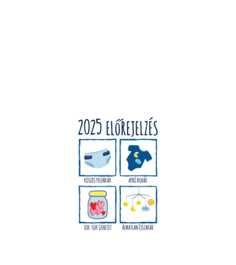 2025 előrejelzés minta fehér pólón