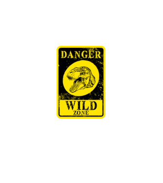 Danger wild zone minta fekete pólón