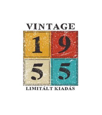 Vintage limitált - 1955 minta fehér pólón