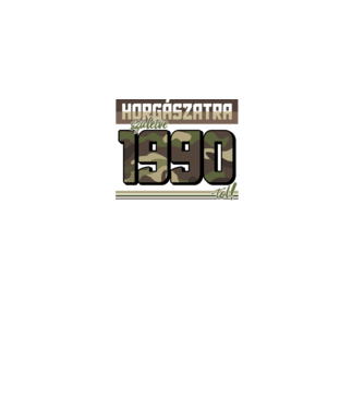 Horgászatra születve - 1990 minta fekete pólón