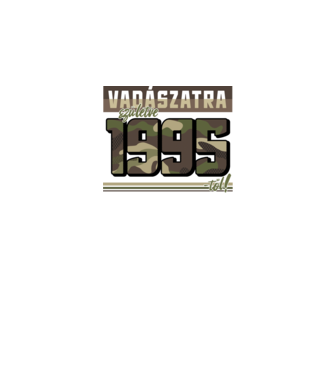 Vadászatra születve 1995-től! minta fekete pólón